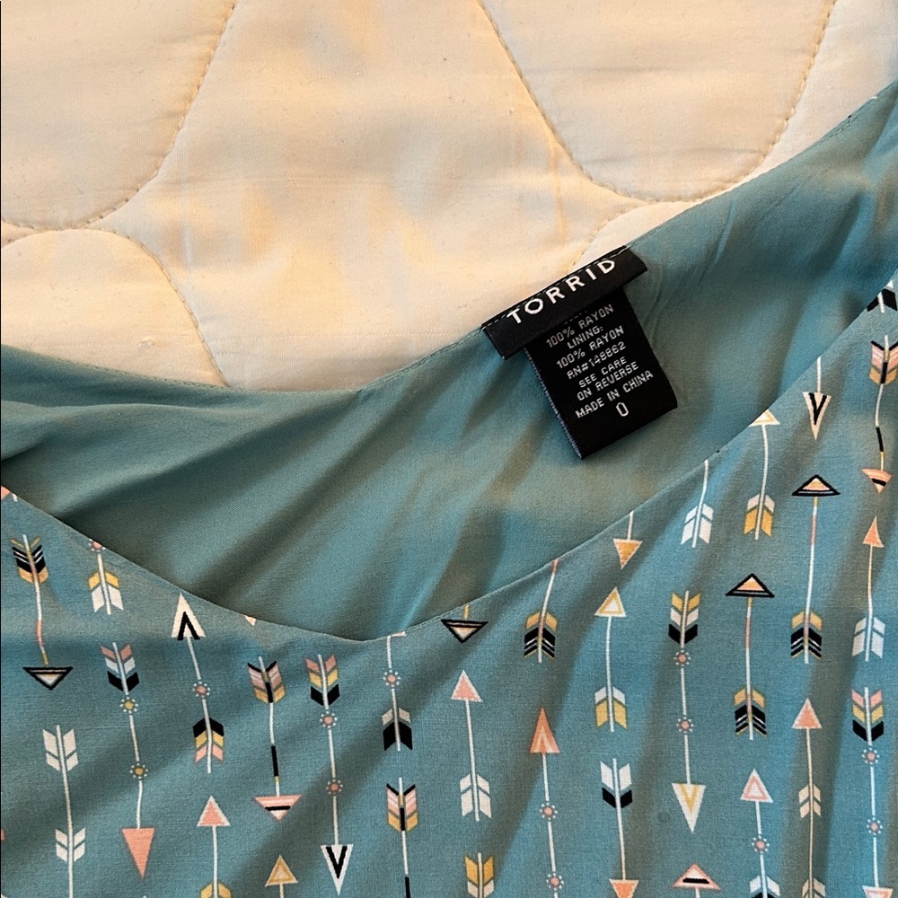 Blue Patterned Women's Top - Picture 2 of 4